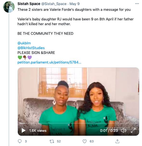 Two of Valerie's daughters have also spoken out about the petition, sharing a video on Twitter (Credit: Twitter)