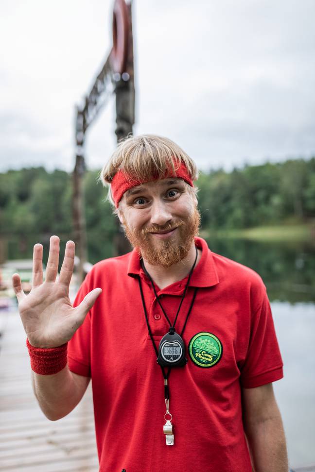 Canadian comedian Bobby Mair acts as camp councillor. (Credit: ITV)
