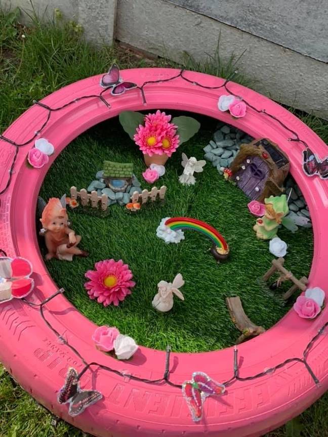 Claire topped her astro turf with fairy goodies (Credit: Extreme Couponing and Bargaining)