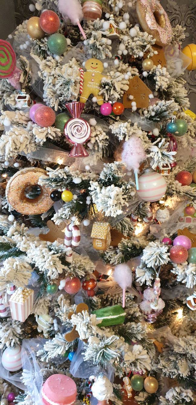 The candy tree is loaded with bargain decorations (Credit: Michelle Jollands)