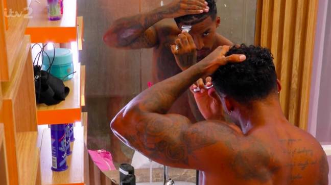 Michael shaves his hairline as part of his grooming rituals. Credit: ITV