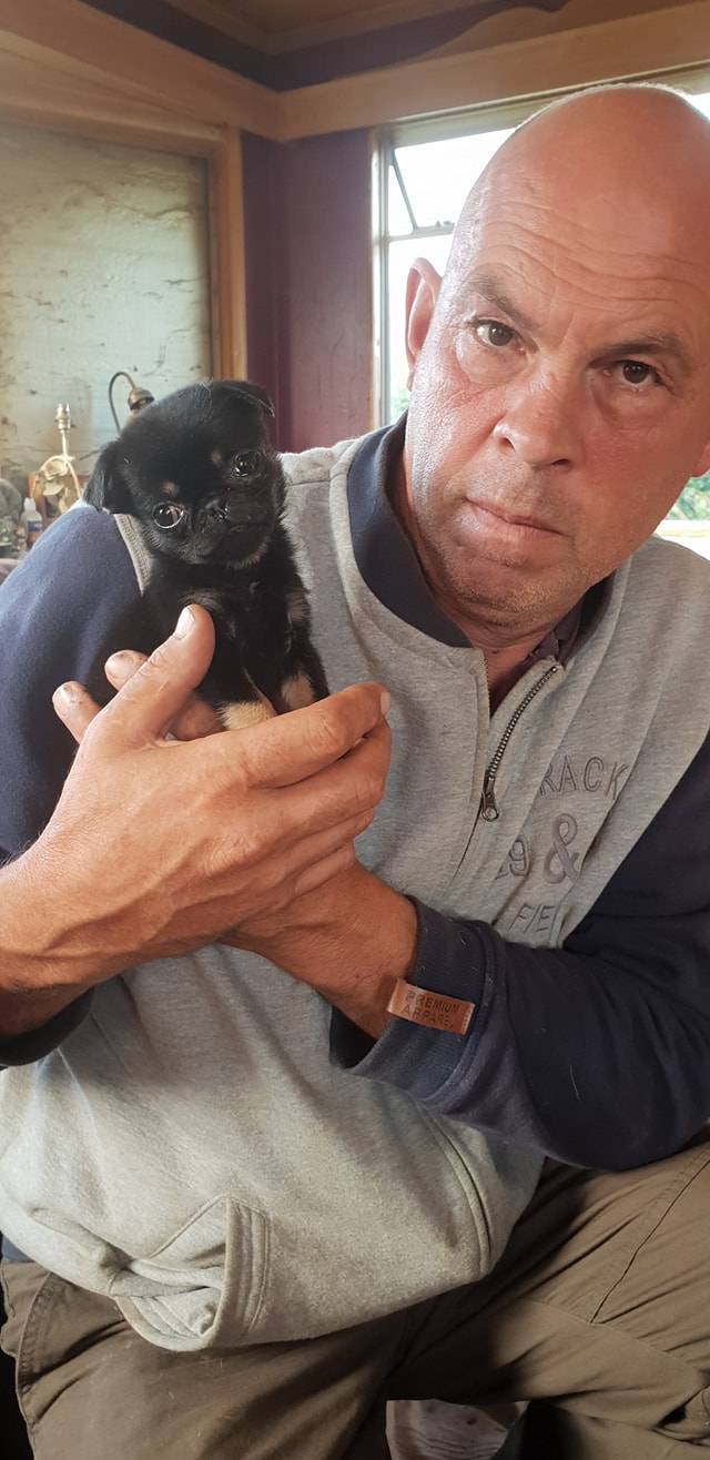 Chris Kelly, owner of Coolronan Dog Rescue, with Bobby. Credit: Facebook/Dog Rescue Coolronan