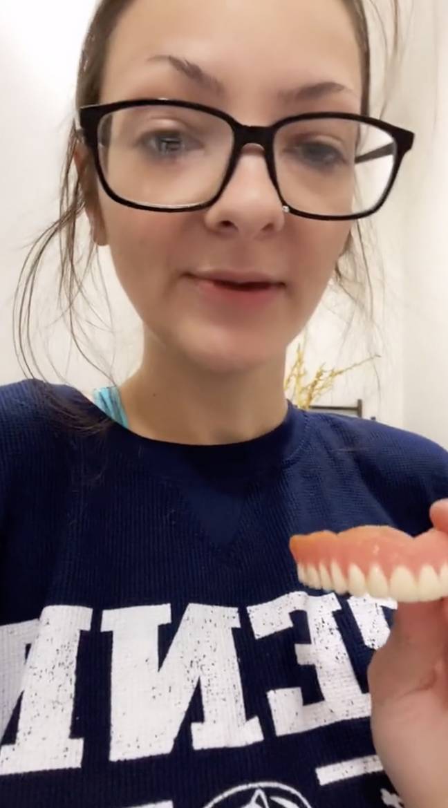 Alex is now happy with her decision to get dentures (Credit: Caters)