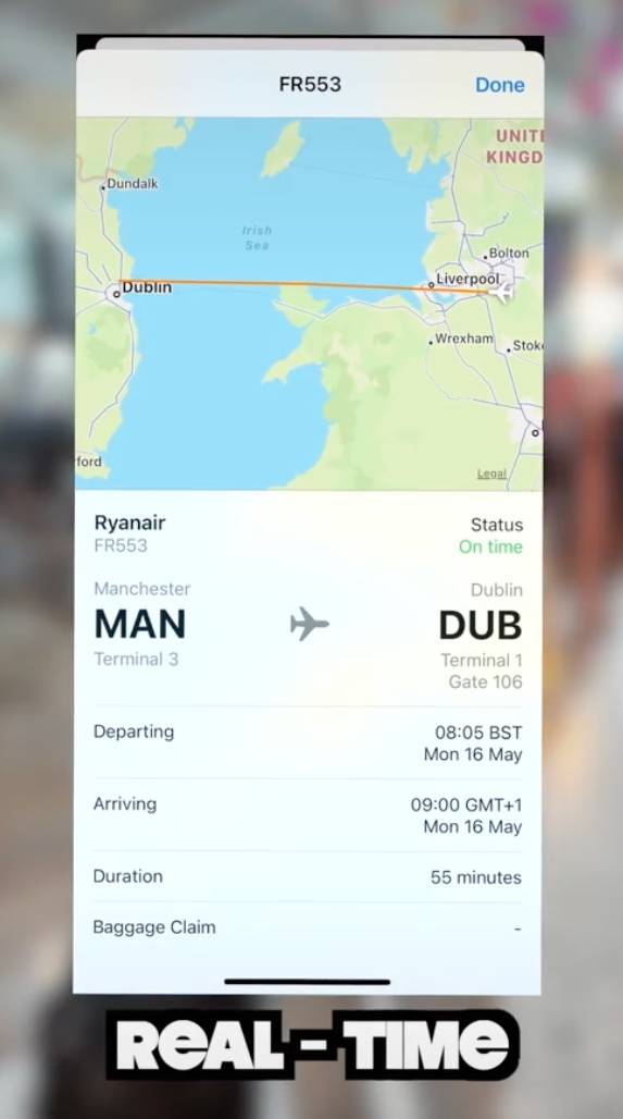 The recipient should be able to track the flight. Credit: TikTok/@live_thedash