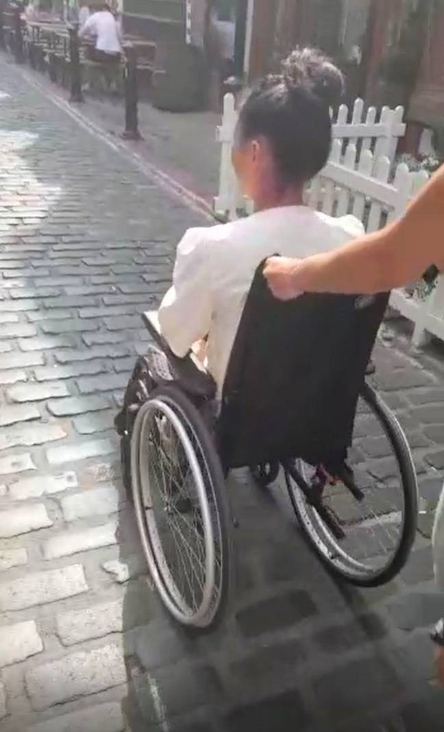 Yasmine must now use a wheelchair. Credit: Kennedy News &amp; Media.