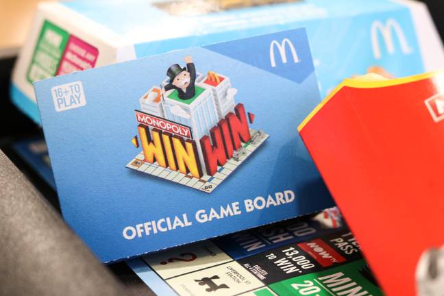 The McDonald's Monopoly game board. Credit: Alamy