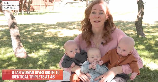 Audrey was told her chances of giving birth to identical triplets at her age were one in 20 billion.  Credit: Today