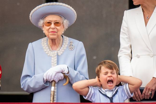 Prince Louis and the Queen. Credit: PA / Aaron Chown
