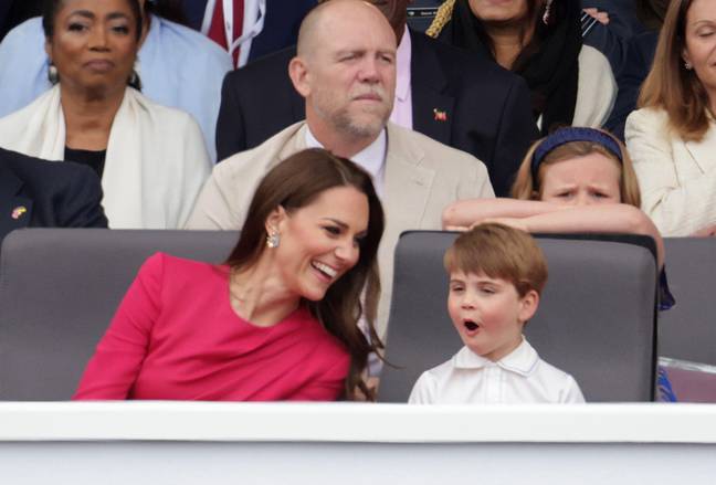Mike Tindall, The Duchess of Cambridge and Prince Louis. Credit: Alamy.