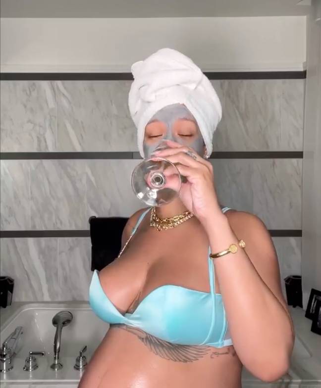 Viewers assumed that RiRi was drinking alcohol while pregnant. Credit: Instagram/@badgalriri