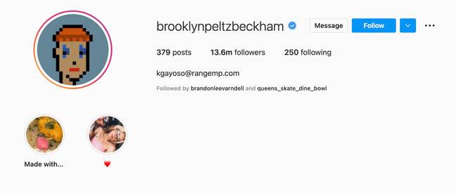Brooklyn Beckham has confirmed that he has changed his name following his marriage to Nicola Peltz (Instagram Brooklyn Beckham).