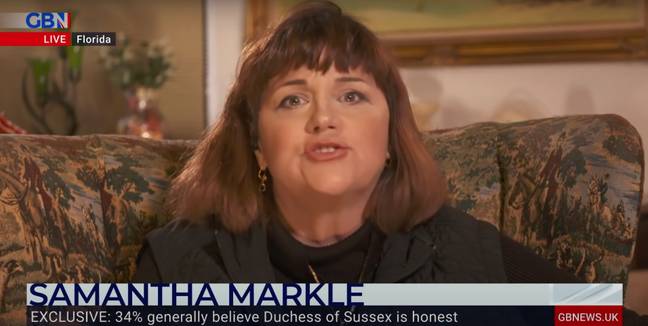 Samantha Markle speaks about her half sister in the media frequently. (Credit: GBNews)