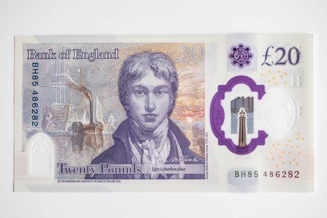 The polymer £20 notes are much harder to counterfeit. (Credit: Alamy)