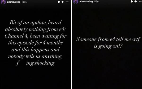Adam reacted to E4's blunder (Credit: Adam Aveling/ Instagram)