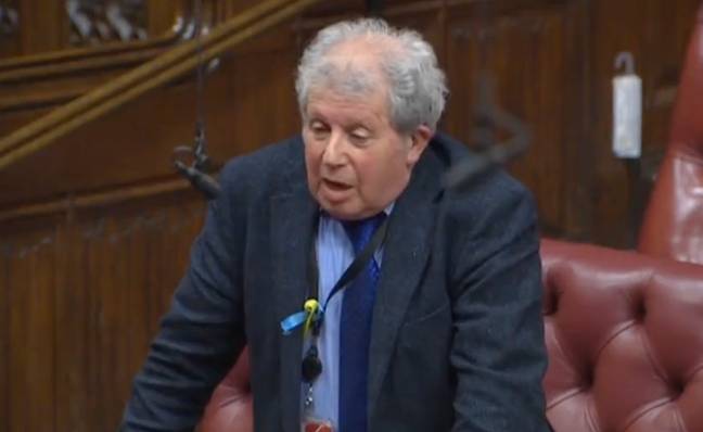 Lord Young fell asleep during the debate (Credit: BBC)