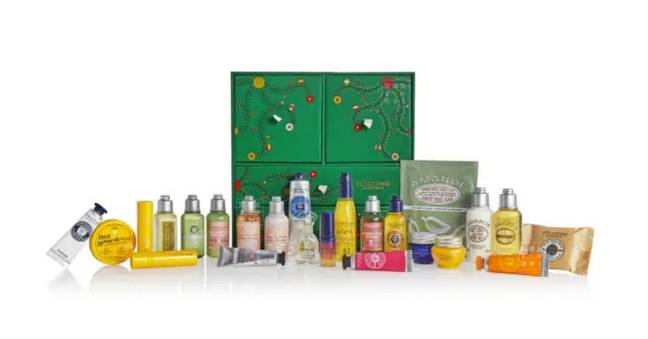 The L'Occitane Luxury Advent Calendar includes the cult Almond Milk Concentrate and Almond Shower Gel (Credit: L'Occitane)