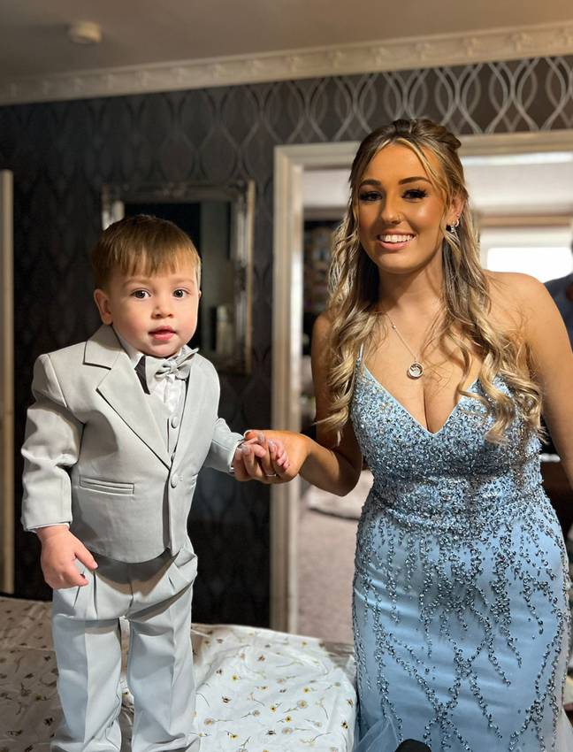 The teen mum took her son to prom. Credit: Caters
