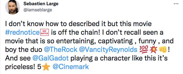 Another fan described the film as being 'off the chain' (Credit: Twitter)