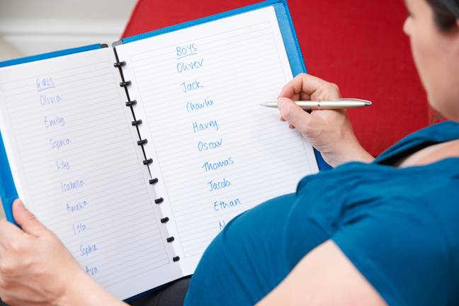 A pregnant woman choosing baby names. Credit: Ian Allenden/Alamy Stock Photo
