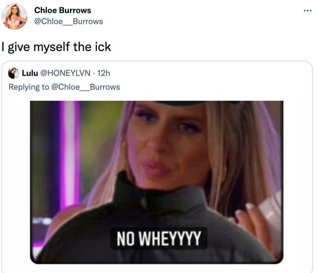 Love Island fans sent Chloe some of the memes she inspired (Credit: Twitter)