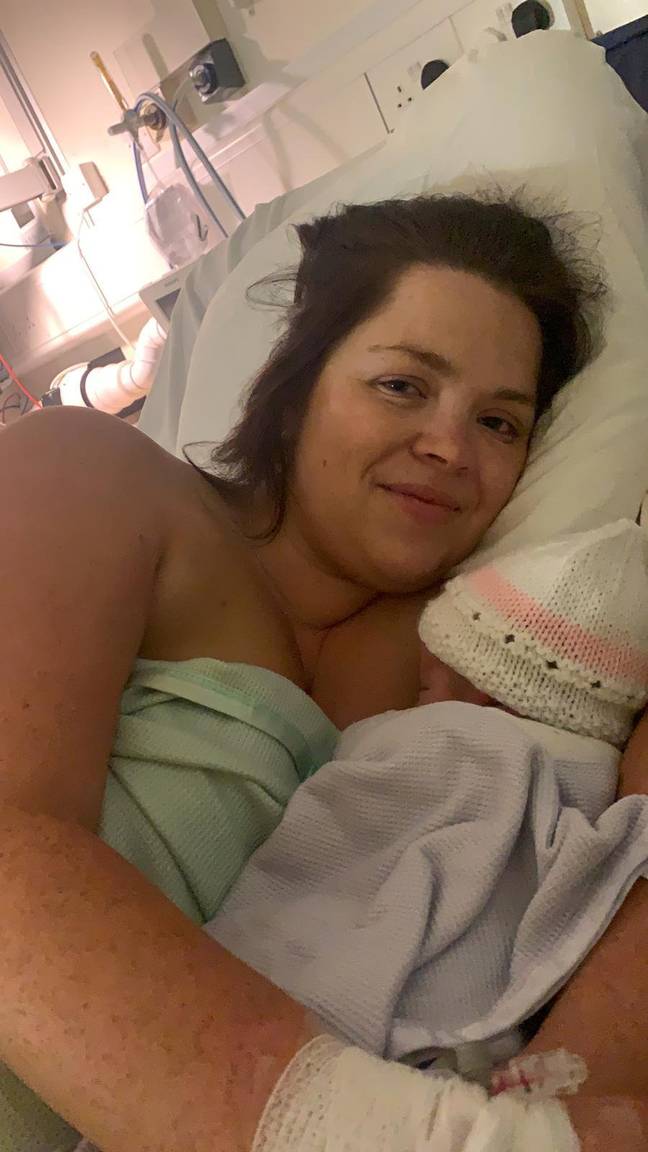 Lorna unexpectedly gave birth to her second daughter in August (Credit: SWNS)