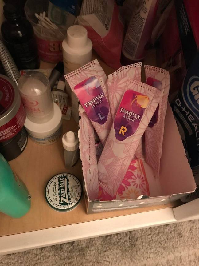 The man was very confused over the tampons (Credit: Twitter)