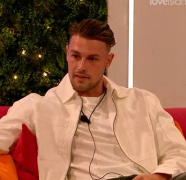 Andrew being confronted on Love Island. Credit: ITV