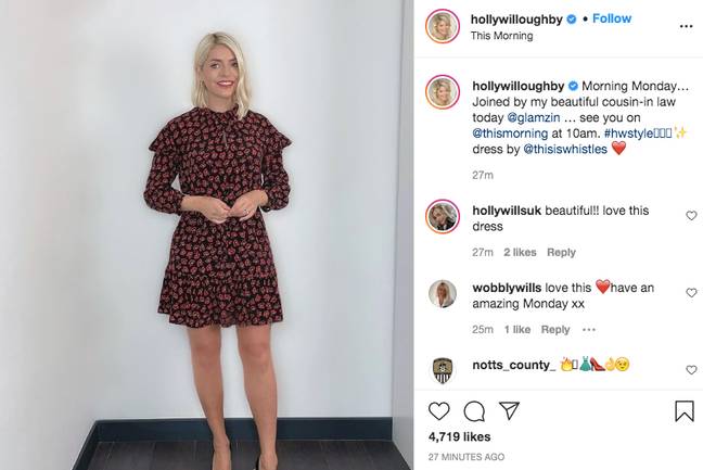 Holly told fans her cousin was coming on the show (Credit: Instagram/ Holly WIlloughby)