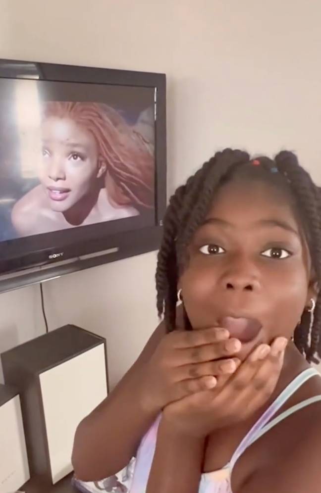 Parents have been sharing their daughters reactions to the new Little Mermaid trailer. Credit: TikTok/@jendayais698
