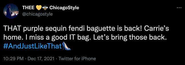 Fans are thrilled the bag is back (Credit: Twitter)