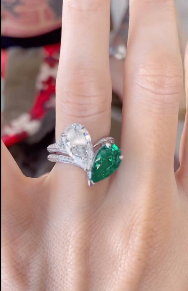 Megan's engagement ring will hurt her if she tries to take it off. (Credit: Instagram/@machinegunkelly)