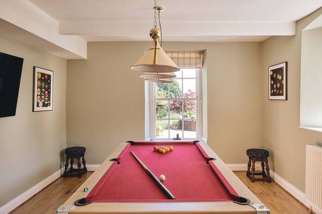 The games room features a pool table. (Photo: The Manor Holcombe)