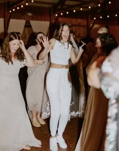 Could wedding sweats become a trend? (Credit: Wildwood Films)
