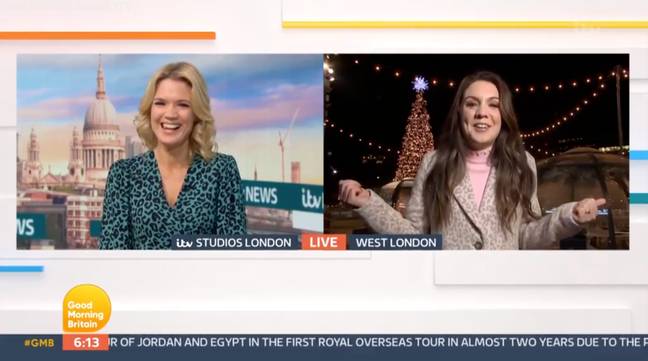 Laura hurriedly tried to continue presenting the weather (Credit: ITV)