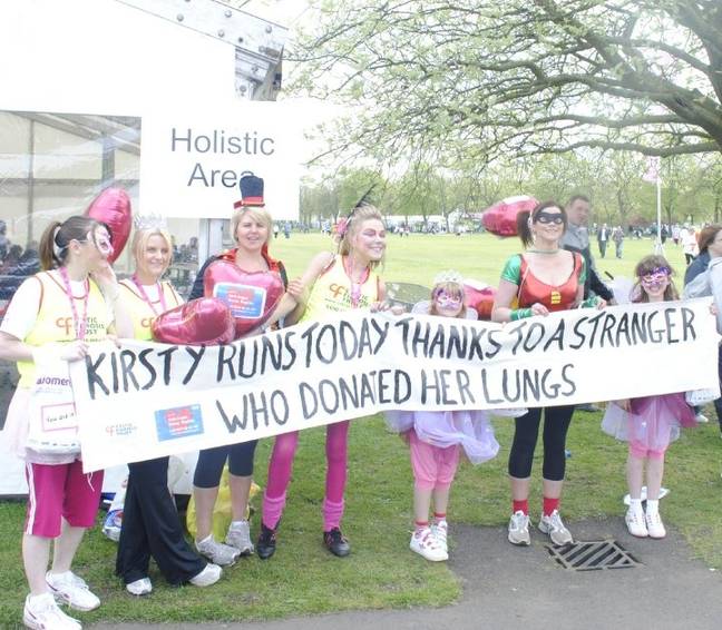Kirsty ran a 10k after she had her lung transplant (Credit: MirrorPix)