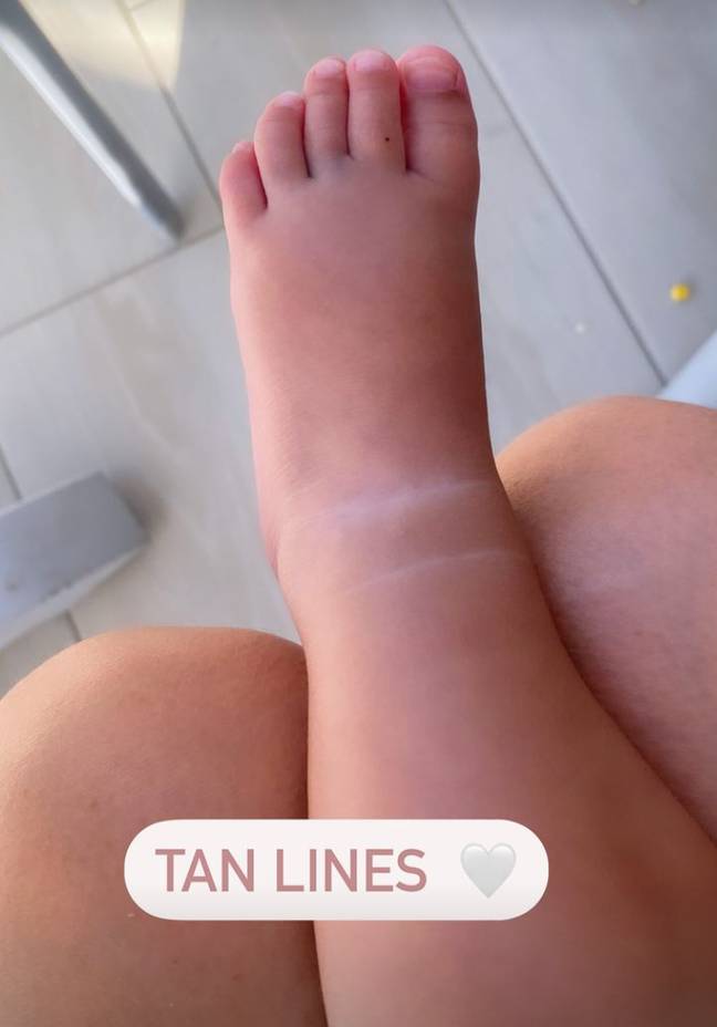 Laura shared an adorable photo of her little one's feet. Credit: Laura Whitmore/Instagram