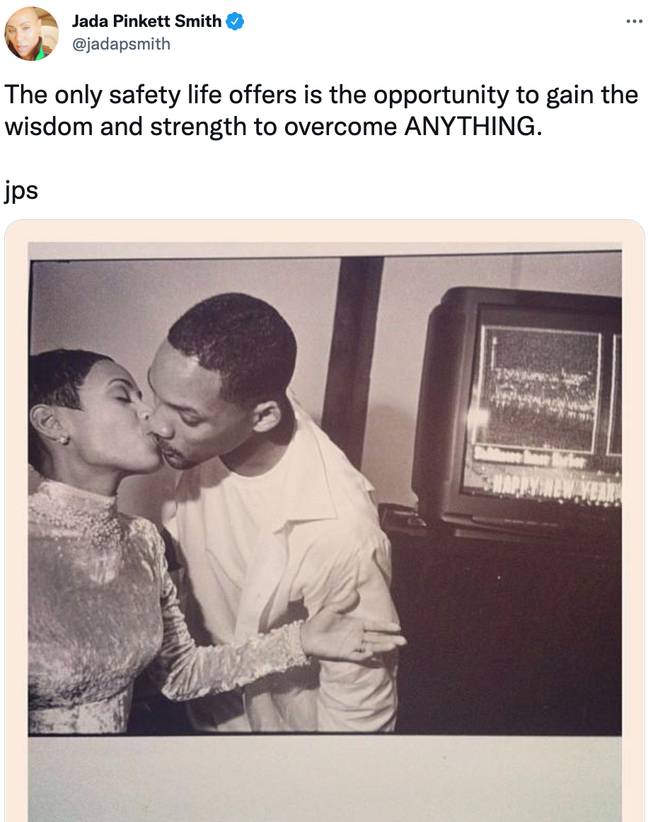 Jada shared a rare picture from their wedding on Twitter. (Credit: @jadapsmith/Twitter)