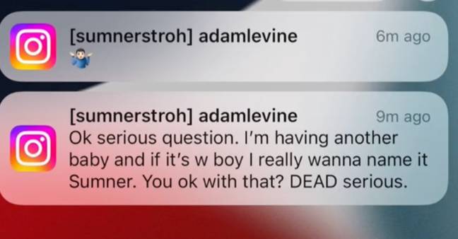 Stroh shared alleged Instagram dm messages she'd received from the Maroon 5 singer. Credit: @sumnerstroh/ TikTok