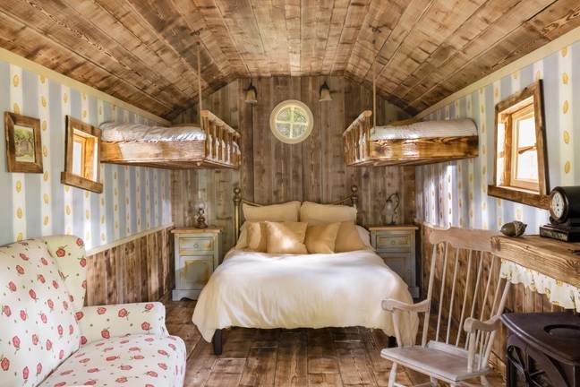 Inside the Winnie the Pooh Bearbnb. (Credit: Airbnb)
