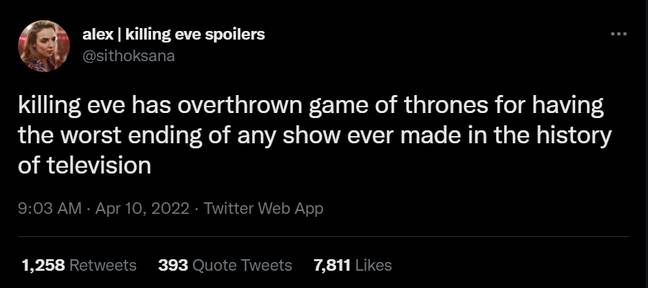 Viewers have suggested the finale was even more disappointing than Game of Thrones, which has become infamous for its ending (Credit: Twitter)