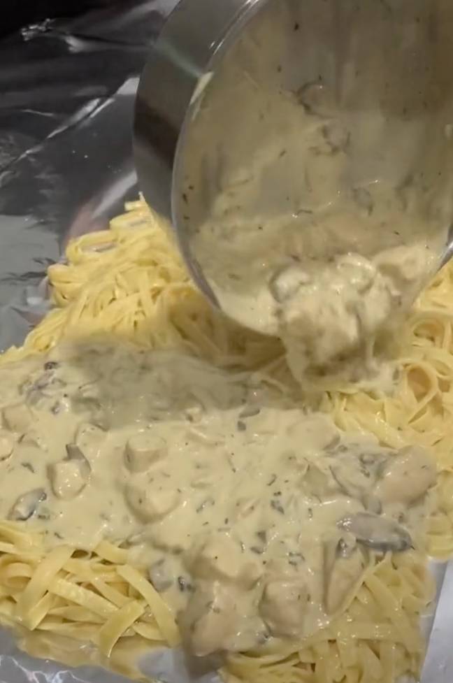 The pasta grazing table has divided the internet (Credit: KarimasKollect/TikTok)