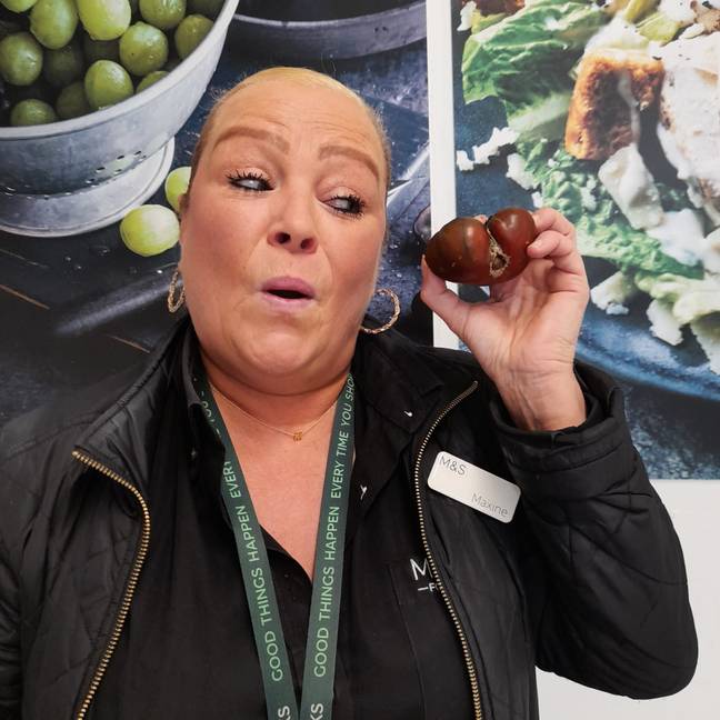 Maxine has worked at the store near home in North West London for seven years before coming across a tomato like it (Triangle News/Maxine Baker).