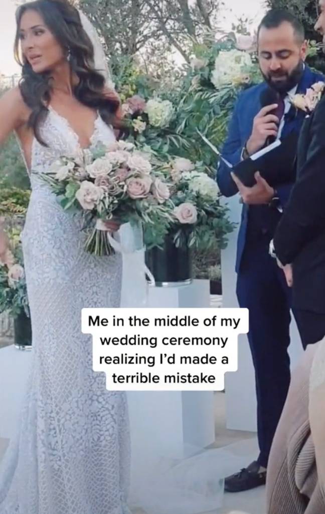 Becky got her dress fixed and the ceremony continued. Credit: TikTok/@jetsetbecks