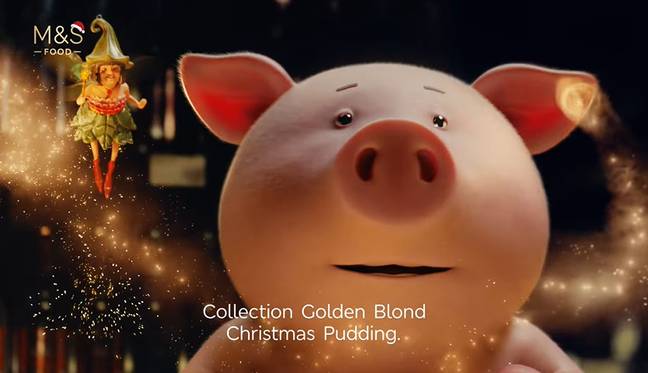 Tom Holland voices the cheeky pig. [Credit: M&amp;S/YouTube]