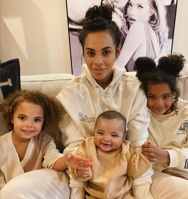 Rochelle with Alaia, Valentina and Blake. Credit: @rochellehumes/Instagram