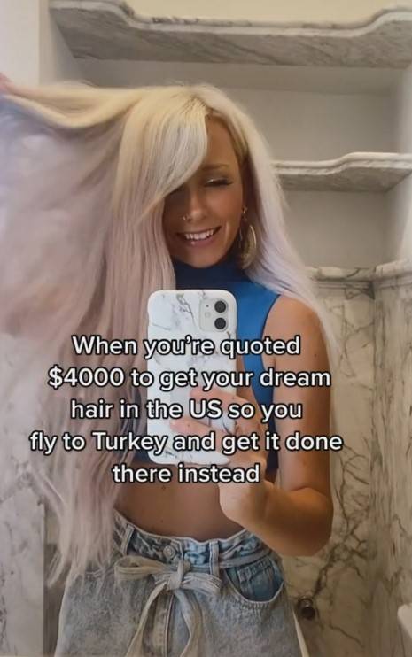 Bryn said her hair appointment cost her £368 compared to the £3,200 she was quote in her hometown salon. Credit: TikTok/@bryn.elise