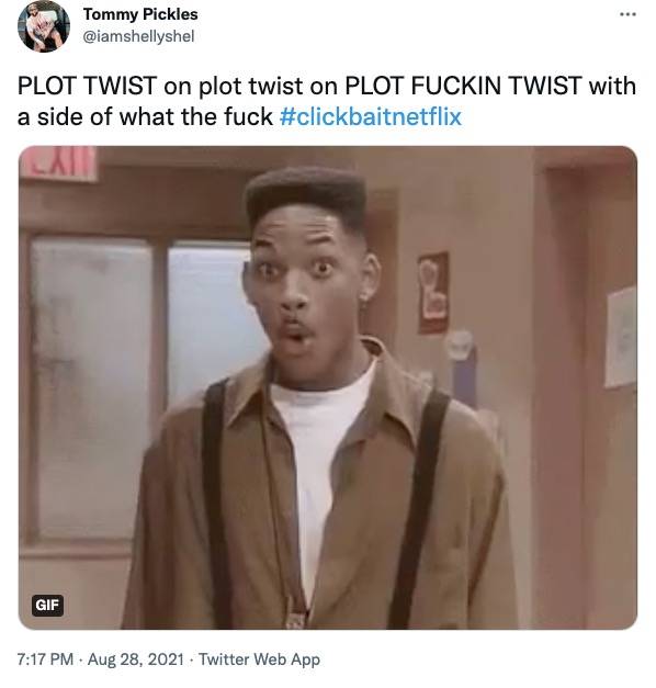 There are numerous plot twists. (Credit: @iamshellyshel / Twitter)
