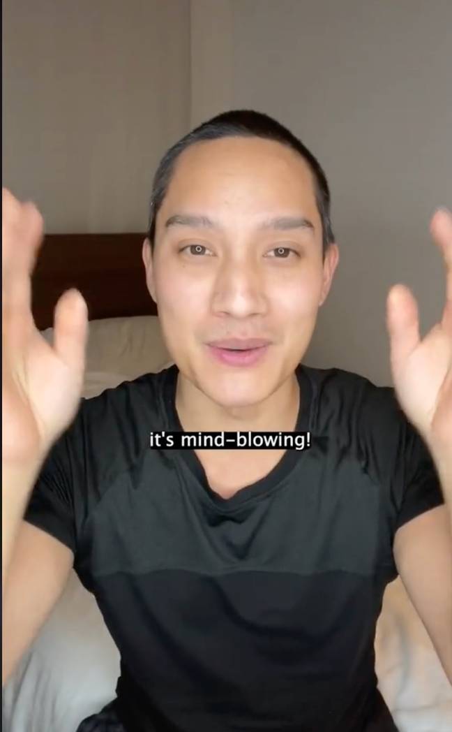 Justin described the technique as 'mind blowing' after he mastered it by practising for six weeks. (Credit: TikTok/Justin Agustin)