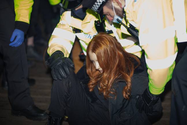 A picture of Patsy being arrested went viral in March (Credit: Alamy)