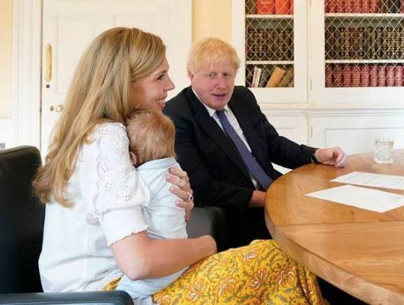 Boris Johnson welcomed son Wilfred last year (Credit: Downing Street)
